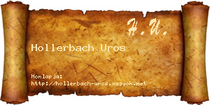 Hollerbach Uros névjegykártya